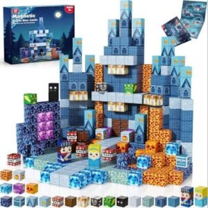Magnetic Block Toy Blue Castle -100pcs shipping from United States