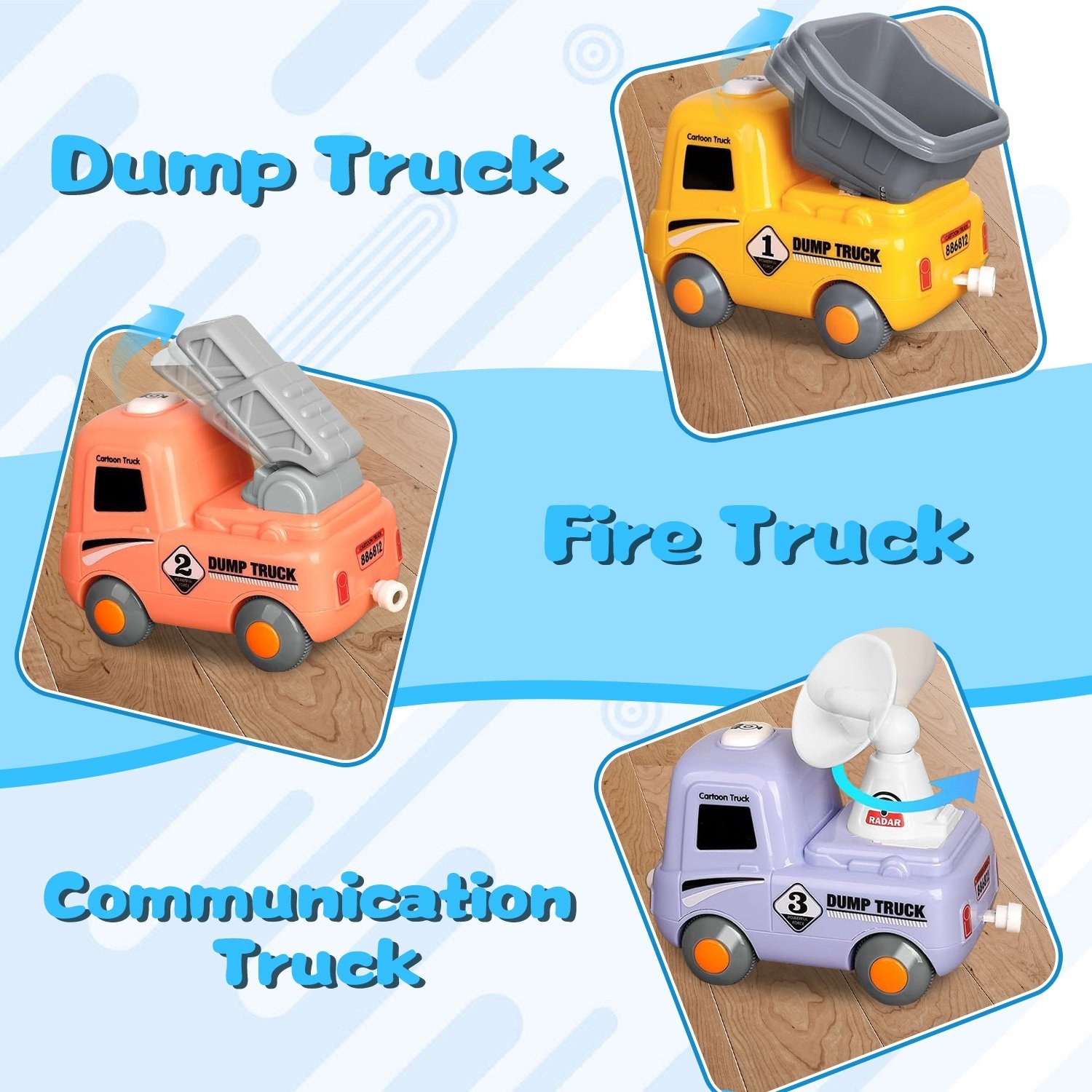 Train Toys With Locomotive 3 Trucks Gifts For Kids Aged 3 to 6 Years - Image 2