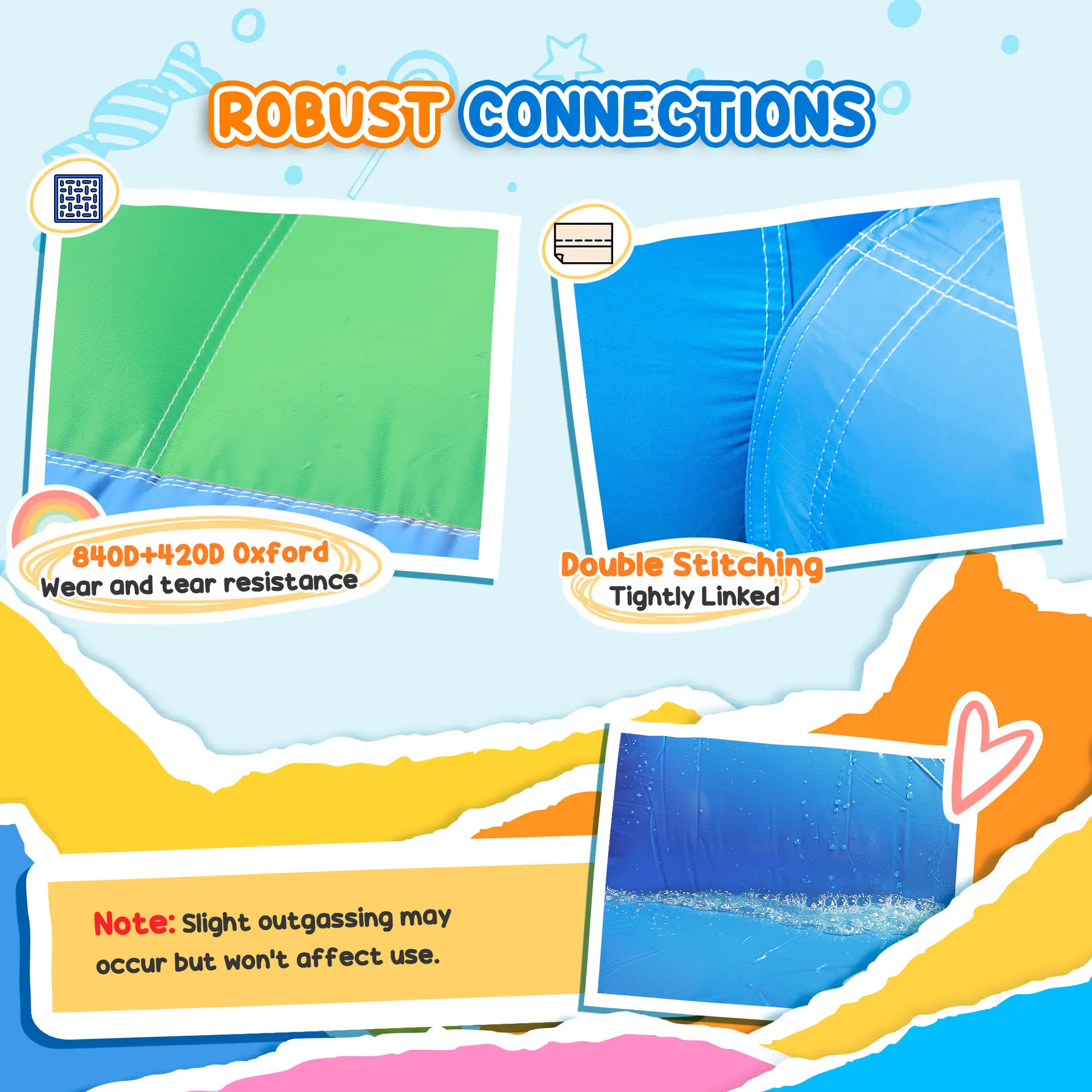 8 in 1 Inflatable Bounce House Water Slide with 550W High Power Blower, for 3-8 Years - Image 3
