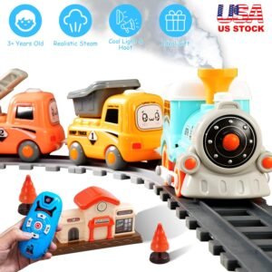 Train Toys With Locomotive 3 Trucks Gifts For Kids Aged 3 to 6 Years