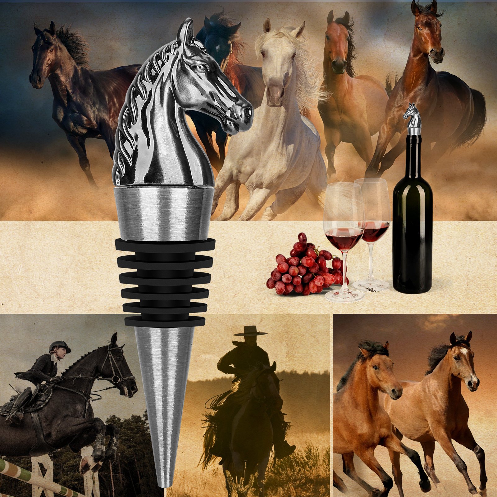 Luxury Horse Head Wine Bottle Stopper - Image 10