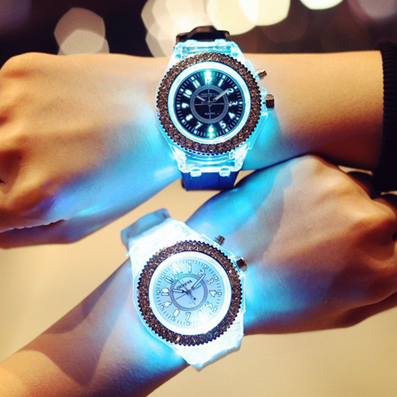 LED Luminous Watches Geneva Women Quartz Watch Women Ladies Silicone Bracelet Watches - Image 6