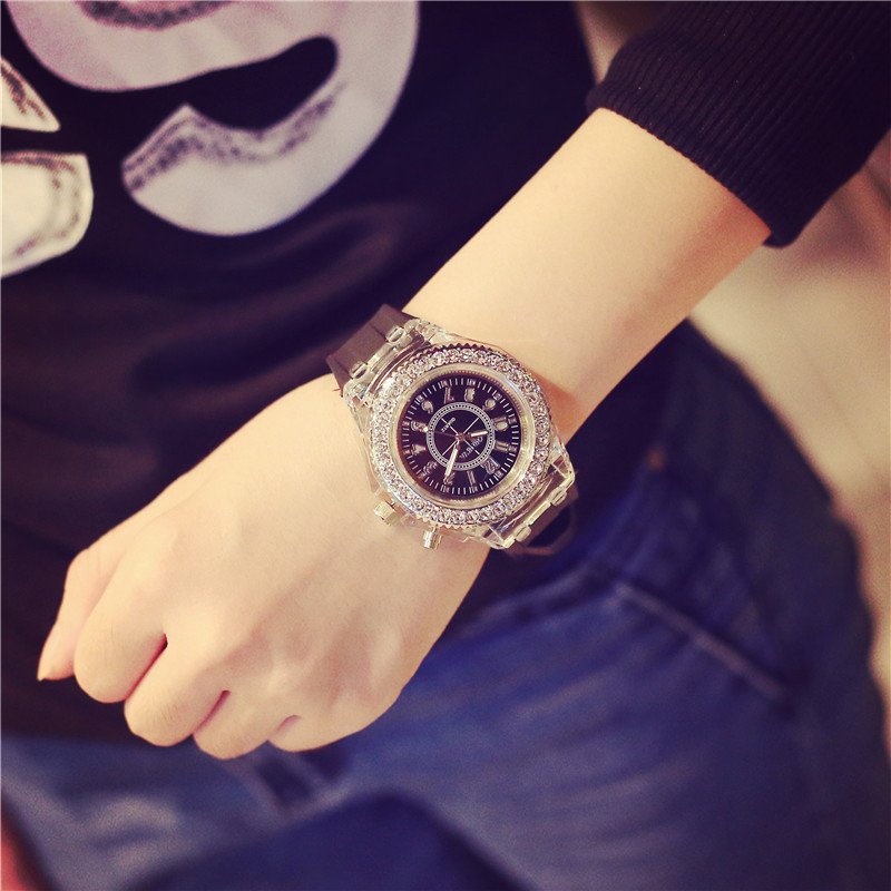 LED Luminous Watches Geneva Women Quartz Watch Women Ladies Silicone Bracelet Watches - Image 7