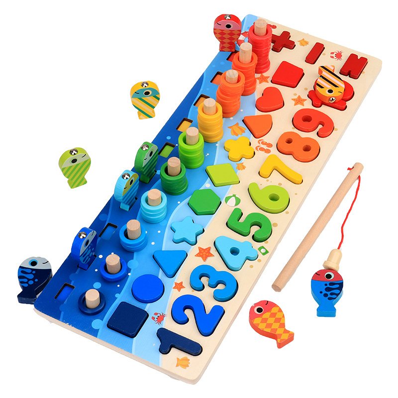 Educational Wooden Toys for Kids Board Math Fishing Count Numbers Matching Digital Shape Match Early Education Toy - Image 6
