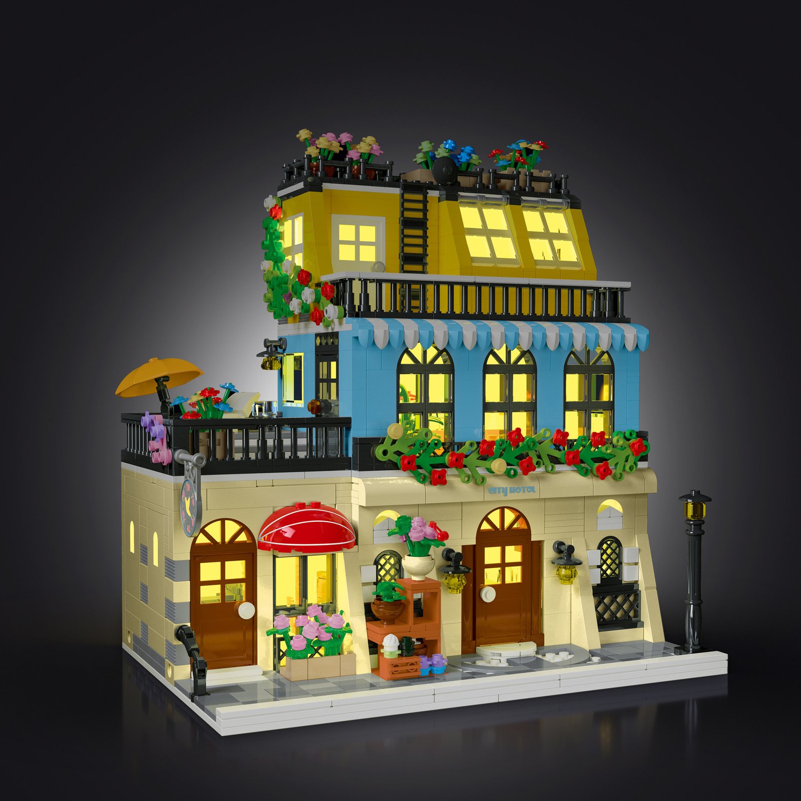 City Street View Coffee Restaurant Building Assembled Building Block Toys - Image 6