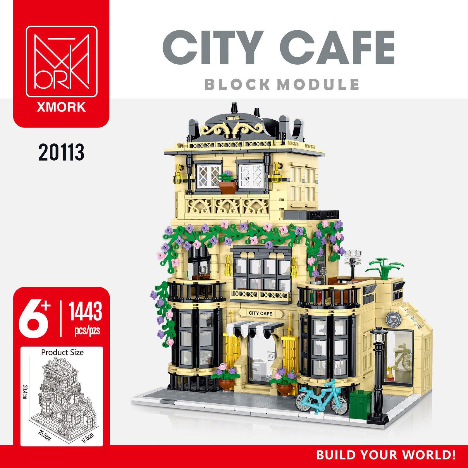 City Street View Coffee Restaurant Building Assembled Building Block Toys - Image 8